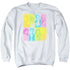 90210/COLOR BLOCK OF FRIENDS - ADULT CREWNECK SWEATSHIRT - WHITE
