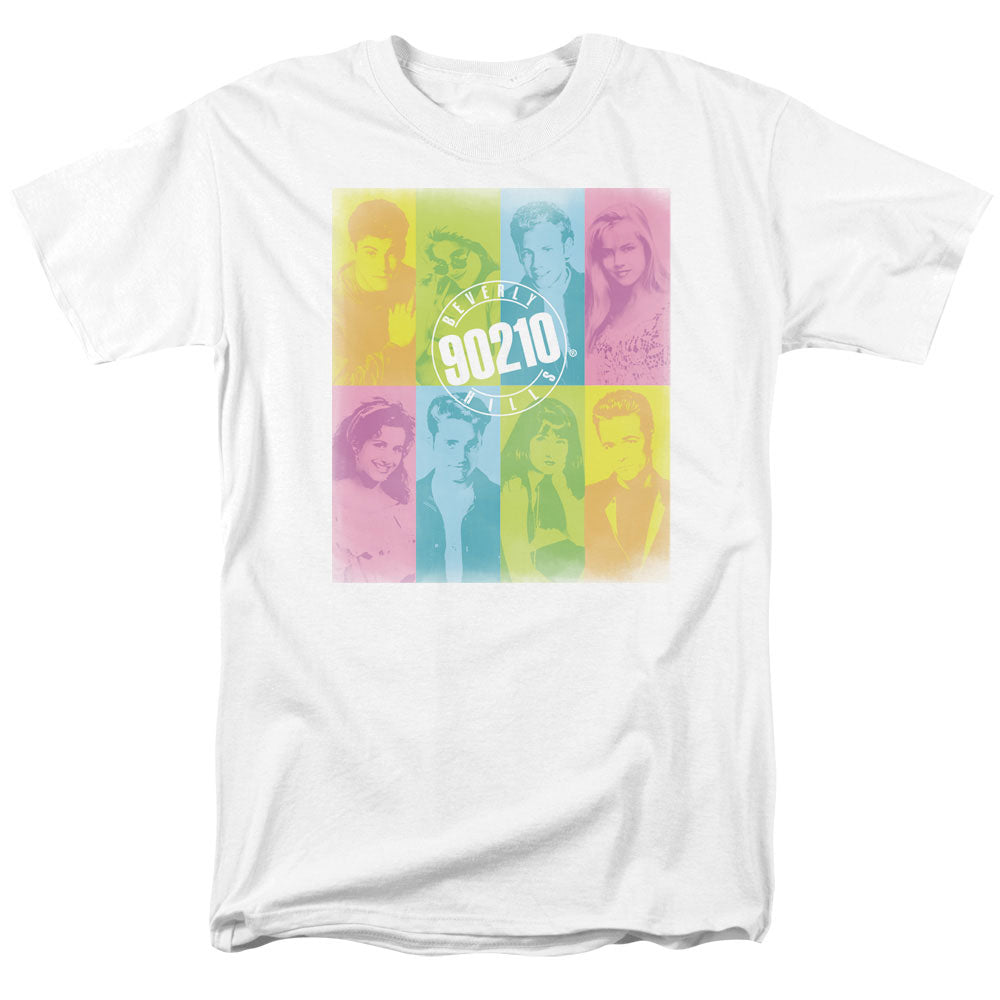 90210/COLOR BLOCK OF FRIENDS - S/S ADULT 18/1 - WHITE