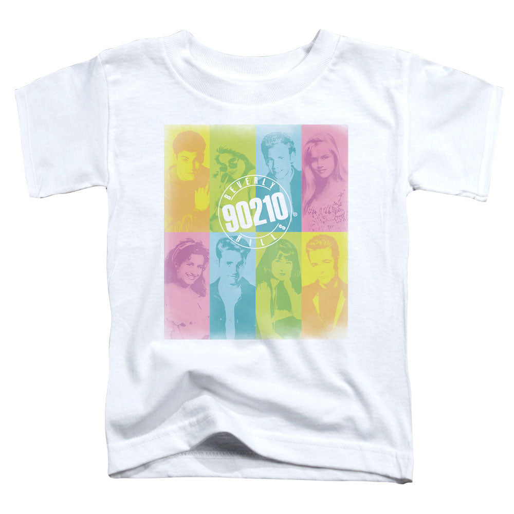 90210/COLOR BLOCK OF FRIENDS - S/S TODDLER TEE - WHITE