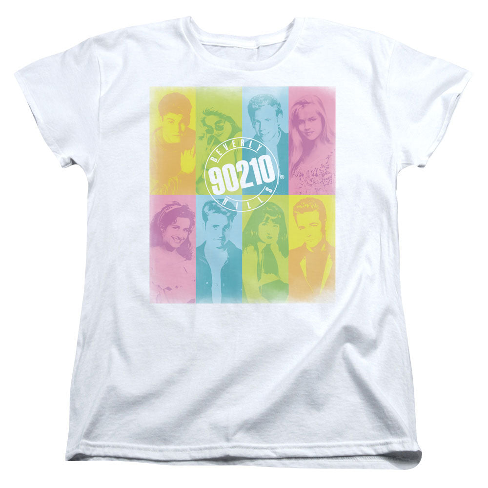 90210/COLOR BLOCK OF FRIENDS - S/S WOMENS TEE - WHITE