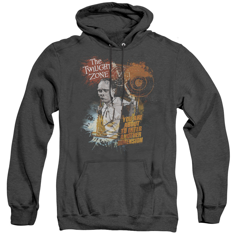 TWILIGHT ZONE/ENTER AT OWN RISK - ADULT HEATHER HOODIE - BLACK
