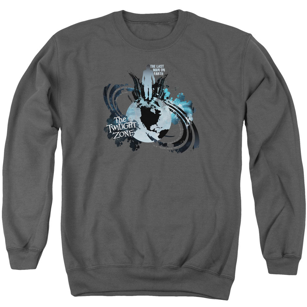 TWILIGHT ZONE/LAST MAN ON EARTH - ADULT CREWNECK SWEATSHIRT - CHARCOAL
