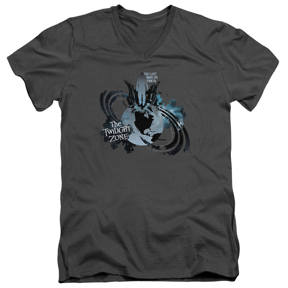 TWILIGHT ZONE/LAST MAN ON EARTH - S/S ADULT V-NECK 30/1 - CHARCOAL