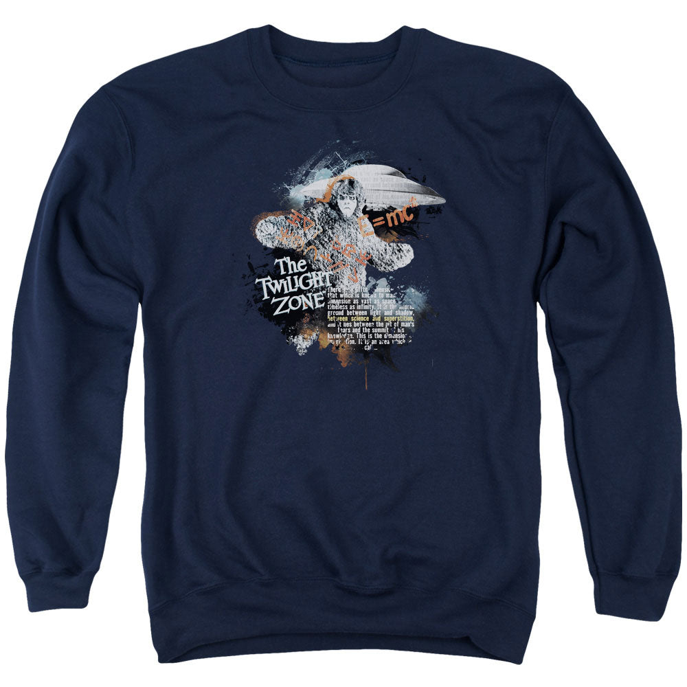 TWILIGHT ZONE/SCIENCE&AMP;SUPERSTITION - ADULT CREWNECK SWEATSHIRT - NAVY