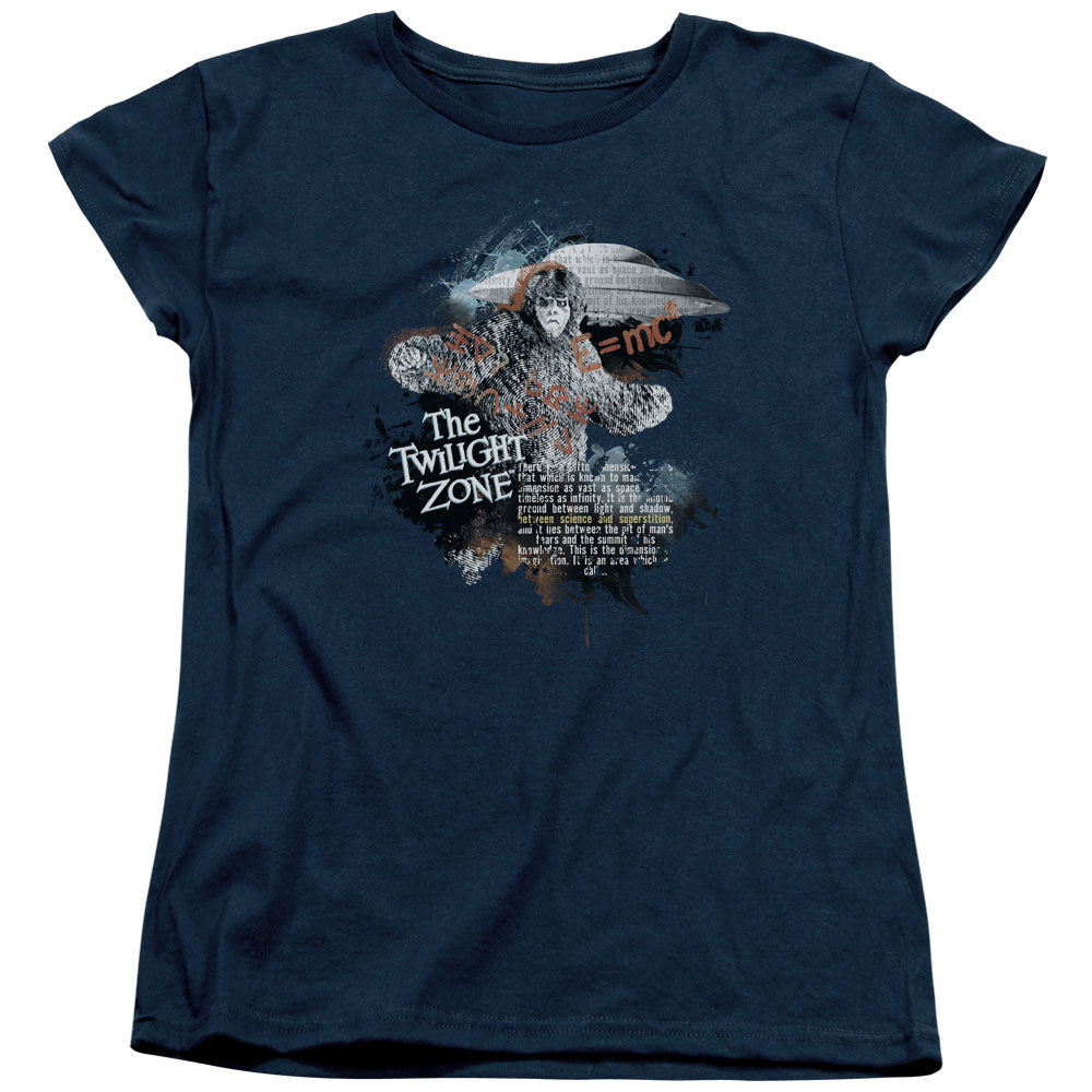 TWILIGHT ZONE/SCIENCE&SUPERSTITION - S/S WOMENS TEE - NAVY