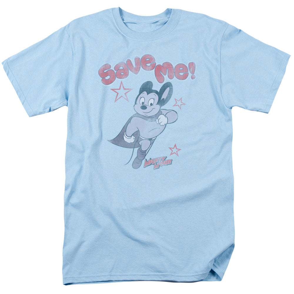 MIGHTY MOUSE/SAVE ME - S/S ADULT 18/1 - LIGHT BLUE