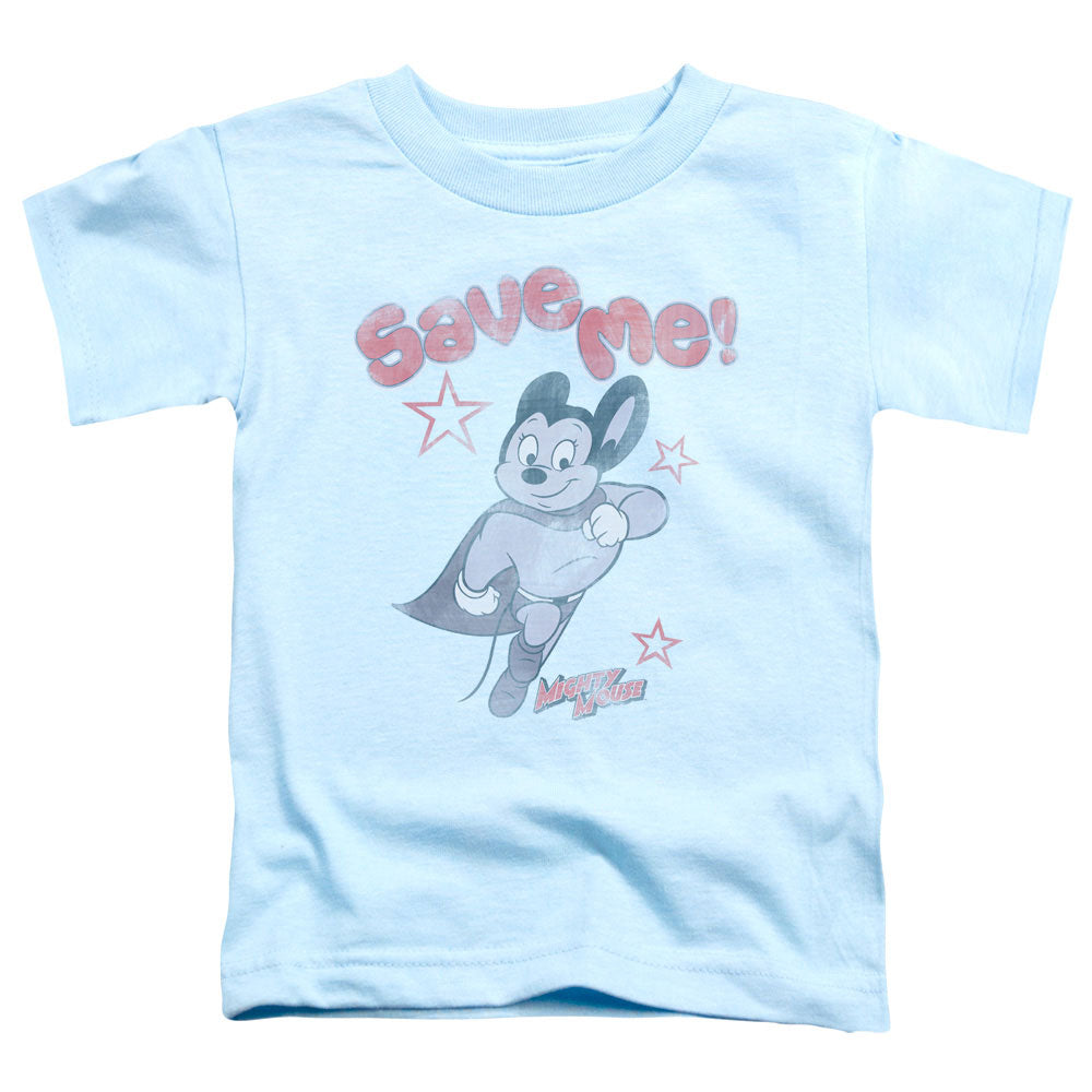 MIGHTY MOUSE/SAVE ME - S/S TODDLER TEE - LIGHT BLUE