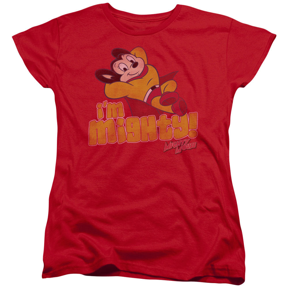 MIGHTY MOUSE/IM MIGHTY - S/S WOMENS TEE - RED