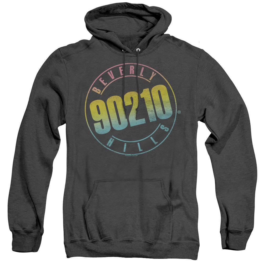 90210/COLOR BLEND LOGO - ADULT HEATHER HOODIE - BLACK