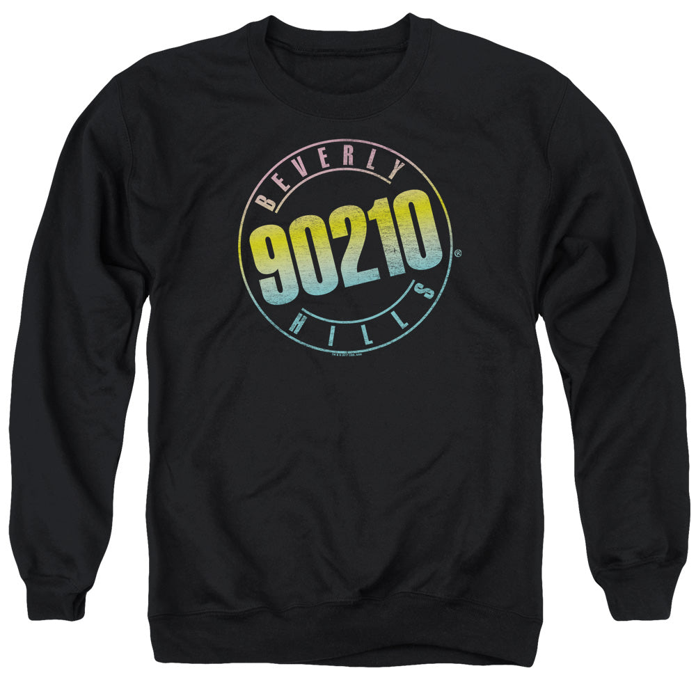 90210/COLOR BLEND LOGO - ADULT CREWNECK SWEATSHIRT - BLACK