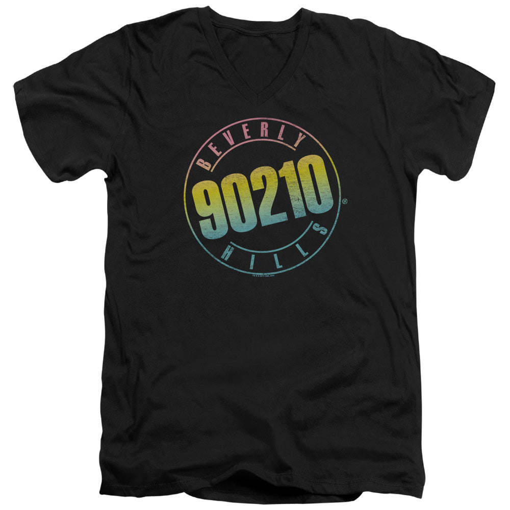 90210/COLOR BLEND LOGO - S/S ADULT V-NECK 30/1 - BLACK