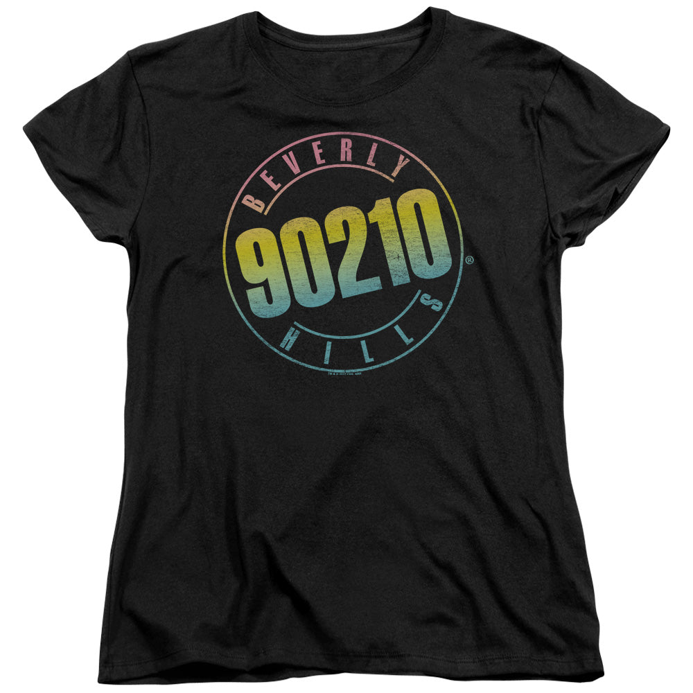 90210/COLOR BLEND LOGO - S/S WOMENS TEE - BLACK