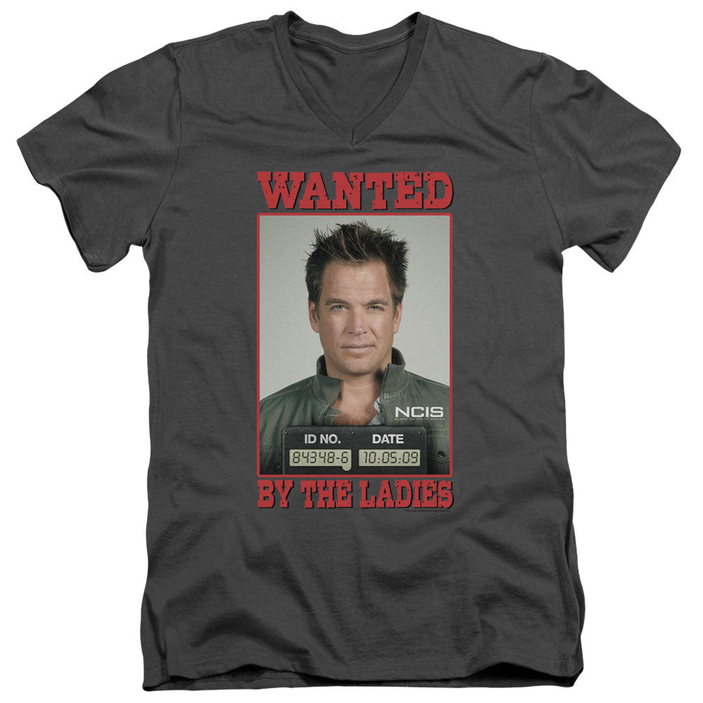NCIS/WANTED - S/S ADULT V-NECK 30/1 - CHARCOAL