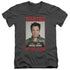 NCIS/WANTED - S/S ADULT V-NECK 30/1 - CHARCOAL