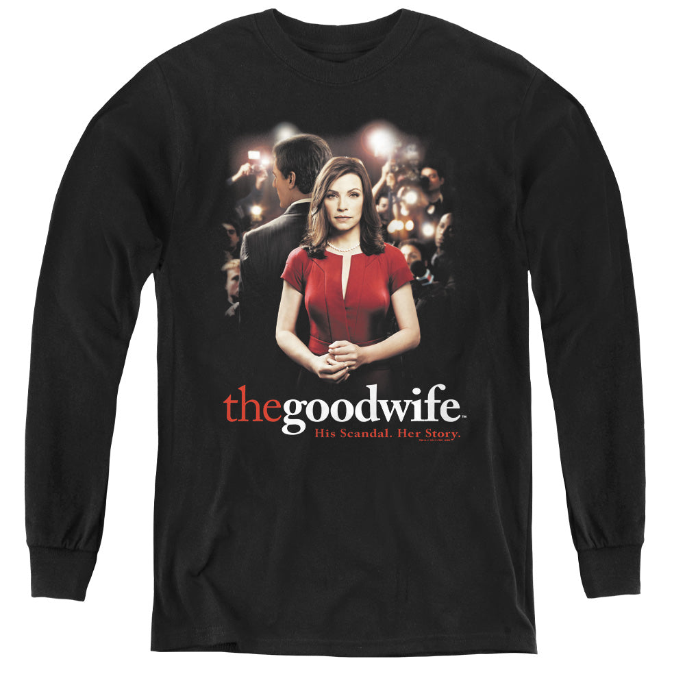 THE GOOD WIFE/BAD PRESS - YOUTH LONG SLEEVE TEE - BLACK