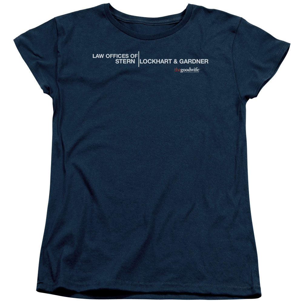 THE GOOD WIFE/LAW OFFICES - S/S WOMENS TEE - NAVY