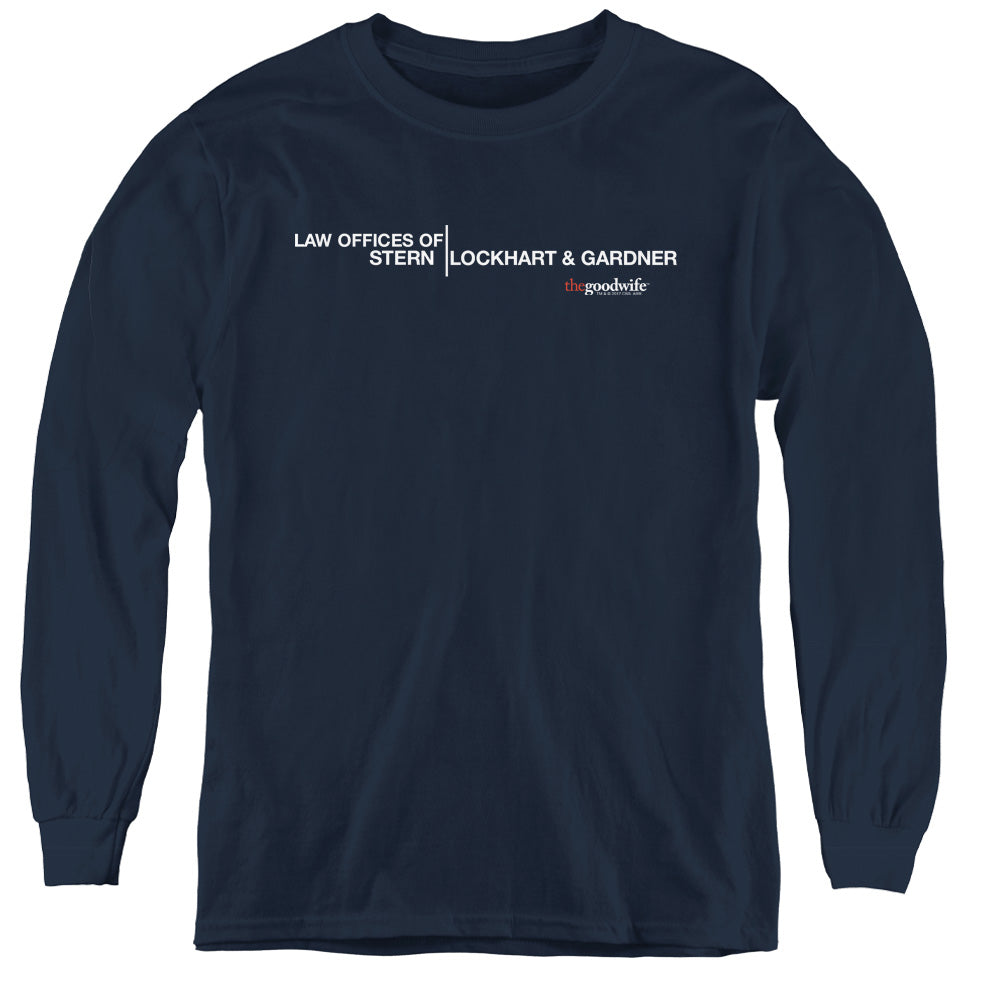 THE GOOD WIFE/LAW OFFICES - YOUTH LONG SLEEVE TEE - NAVY