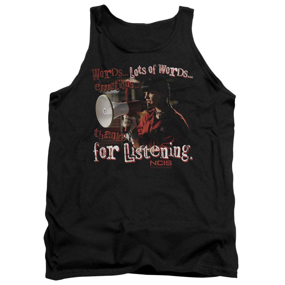 NCIS/THANKS FOR LISTENING - ADULT TANK - BLACK