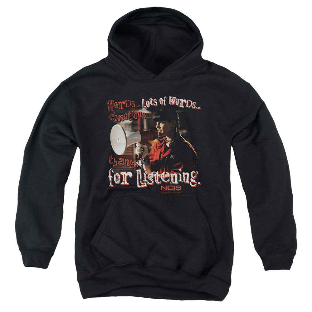 NCIS/THANKS FOR LISTENING - YOUTH PULLOVER HOODIE - BLACK