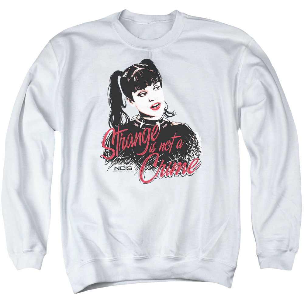 NCIS/STRANGE IS NOT A CRIME - ADULT CREWNECK SWEATSHIRT - WHITE