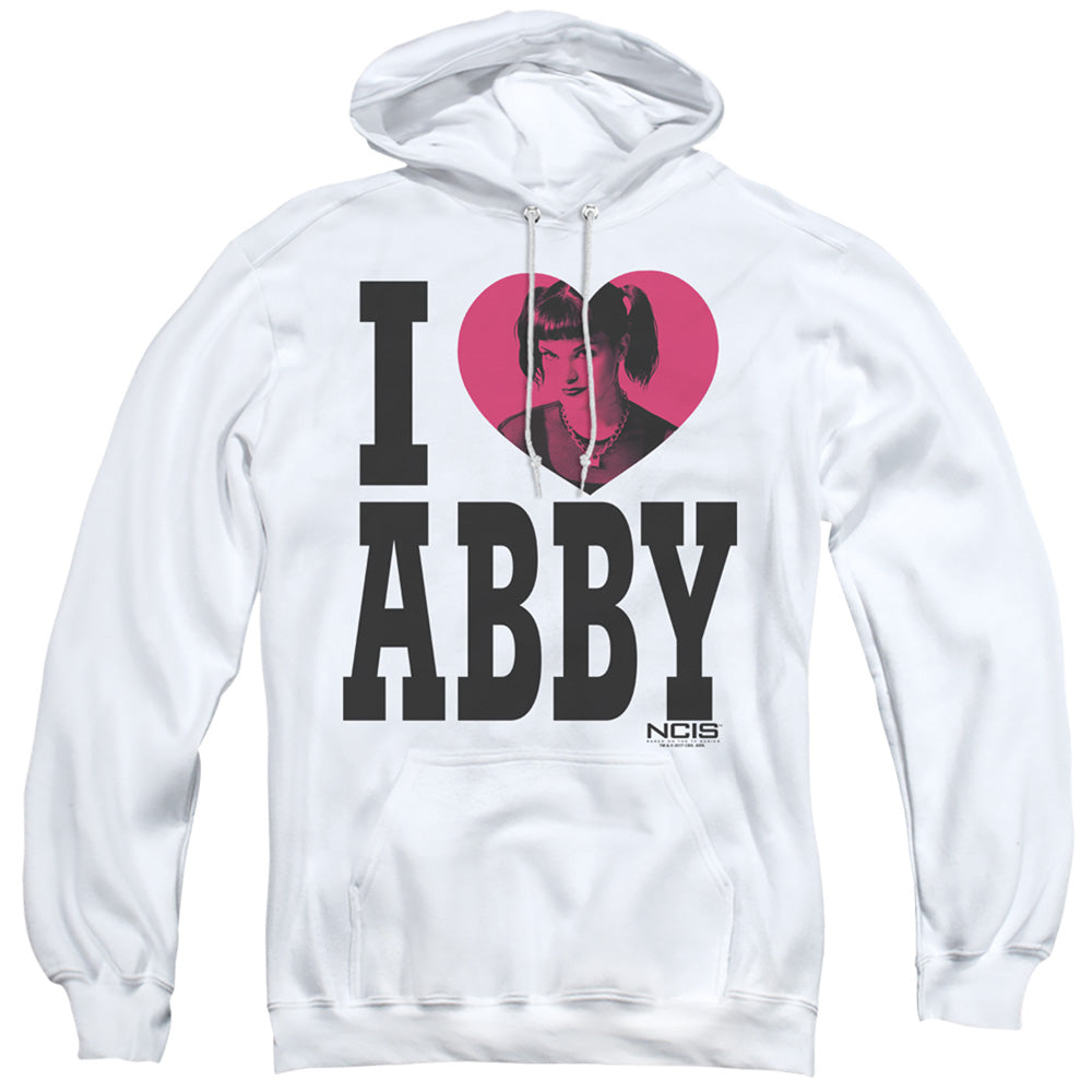 NCIS/I HEART ABBY - ADULT PULLOVER HOODIE - WHITE