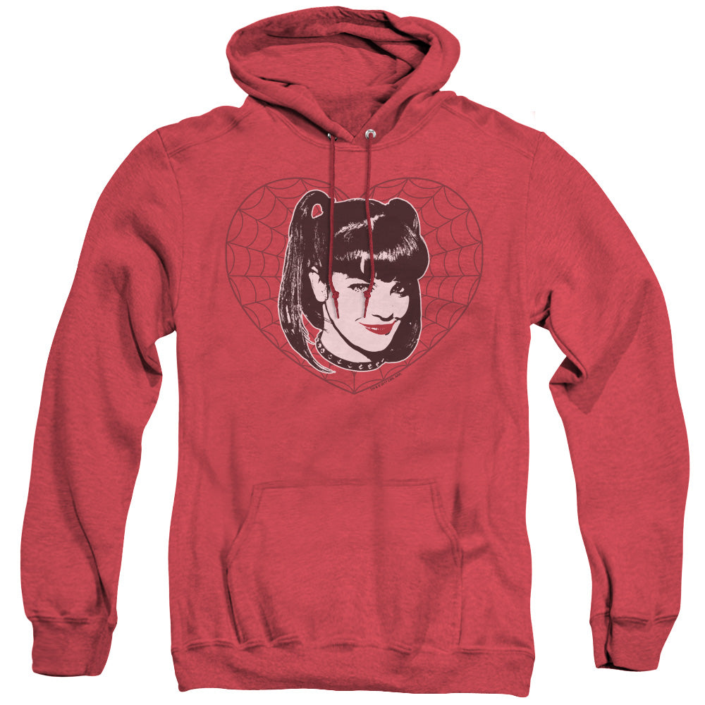NCIS/ABBY HEART - ADULT HEATHER HOODIE - RED