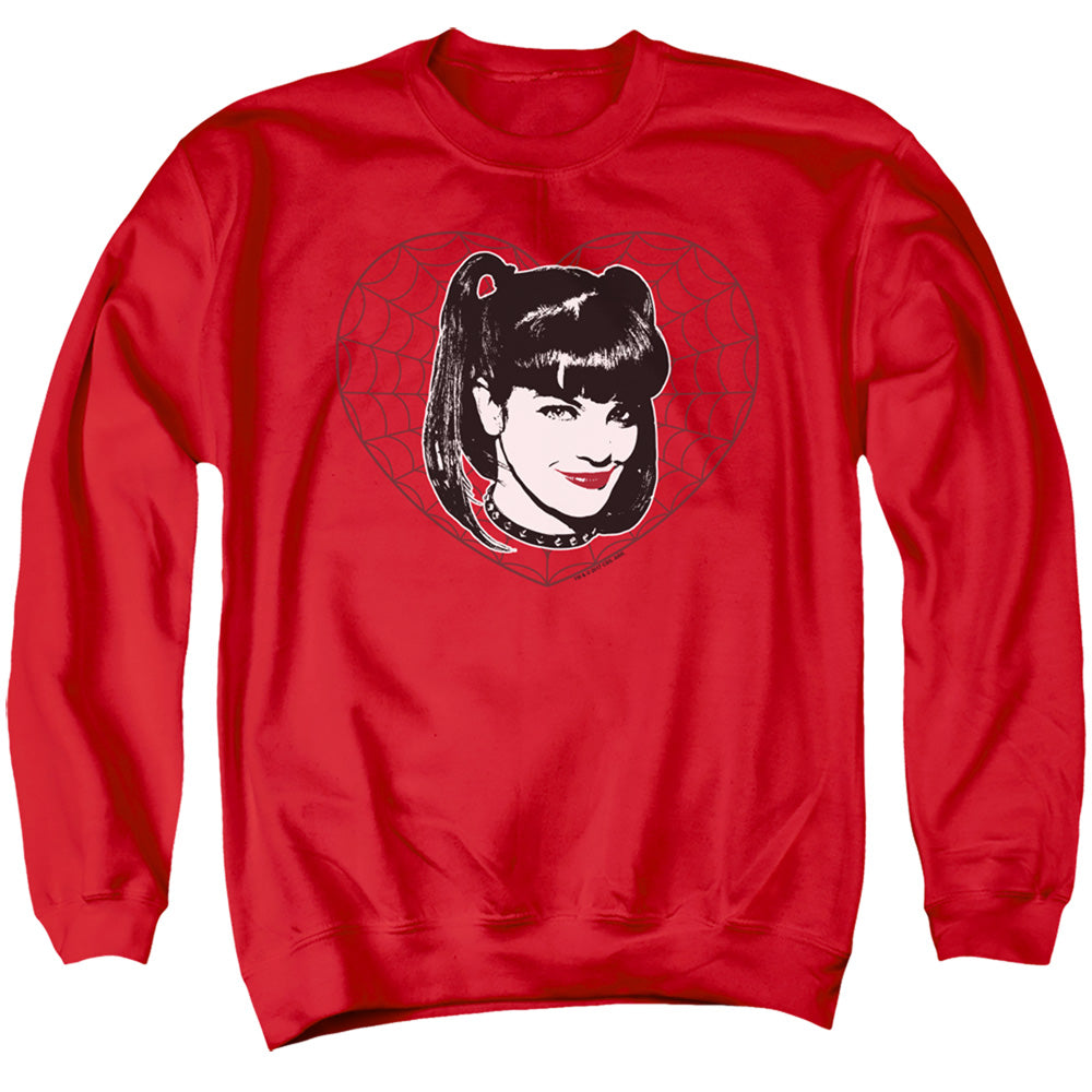 NCIS/ABBY HEART - ADULT CREWNECK SWEATSHIRT - RED