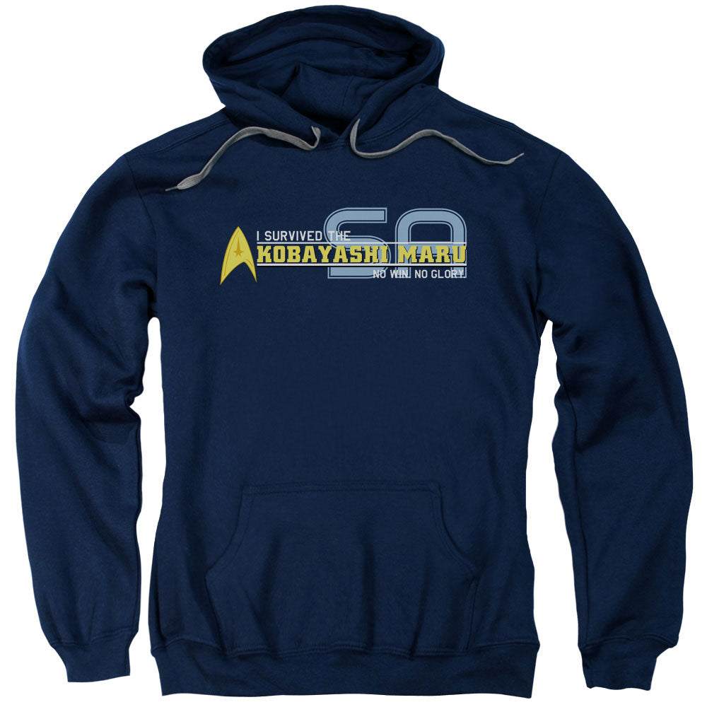 STAR TREK/I SURVIVED - ADULT PULLOVER HOODIE - NAVY
