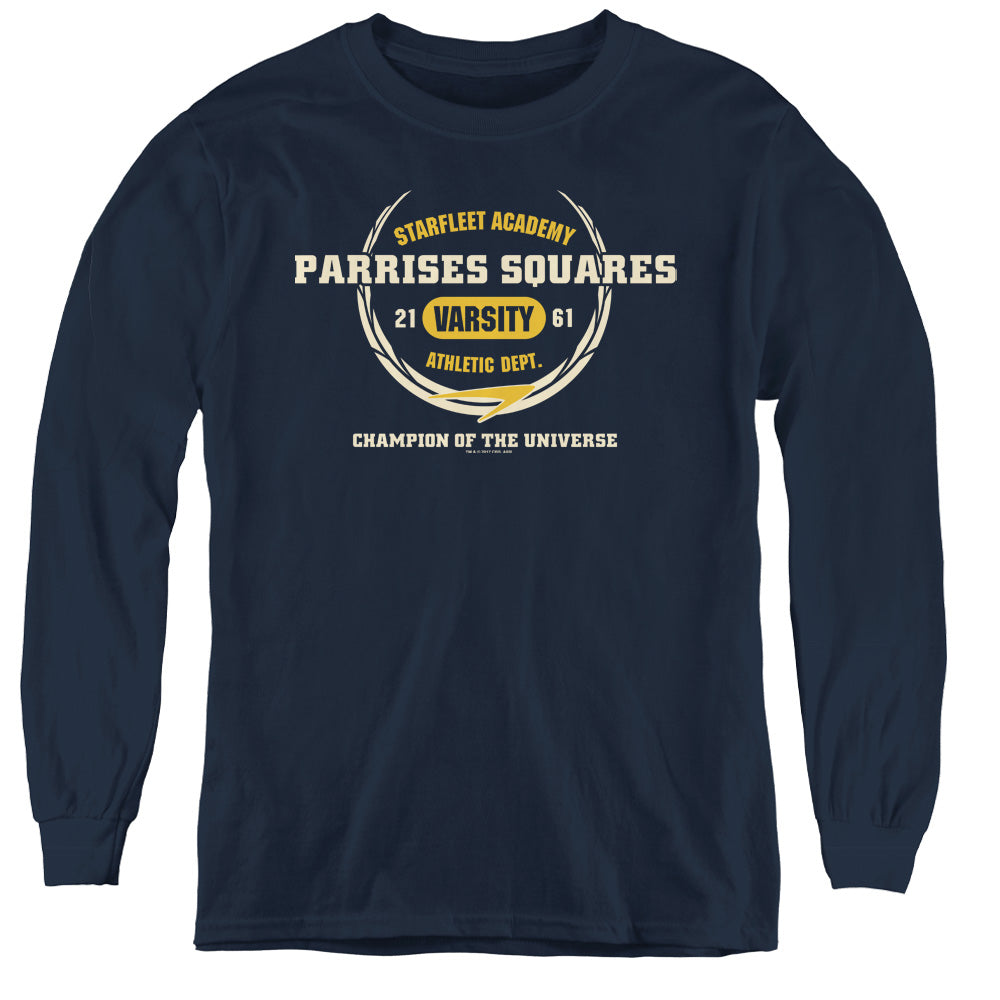 STAR TREK/PARRISES SQUARES - YOUTH LONG SLEEVE TEE - NAVY