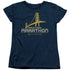 STAR TREK/MARATHON LOGO - S/S WOMENS TEE - NAVY