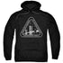 STAR TREK/WHITE ACADEMY LOGO - ADULT PULLOVER HOODIE - BLACK