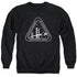 STAR TREK/WHITE ACADEMY LOGO - ADULT CREWNECK SWEATSHIRT - BLACK