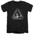STAR TREK/WHITE ACADEMY LOGO - S/S ADULT V-NECK 30/1 - BLACK