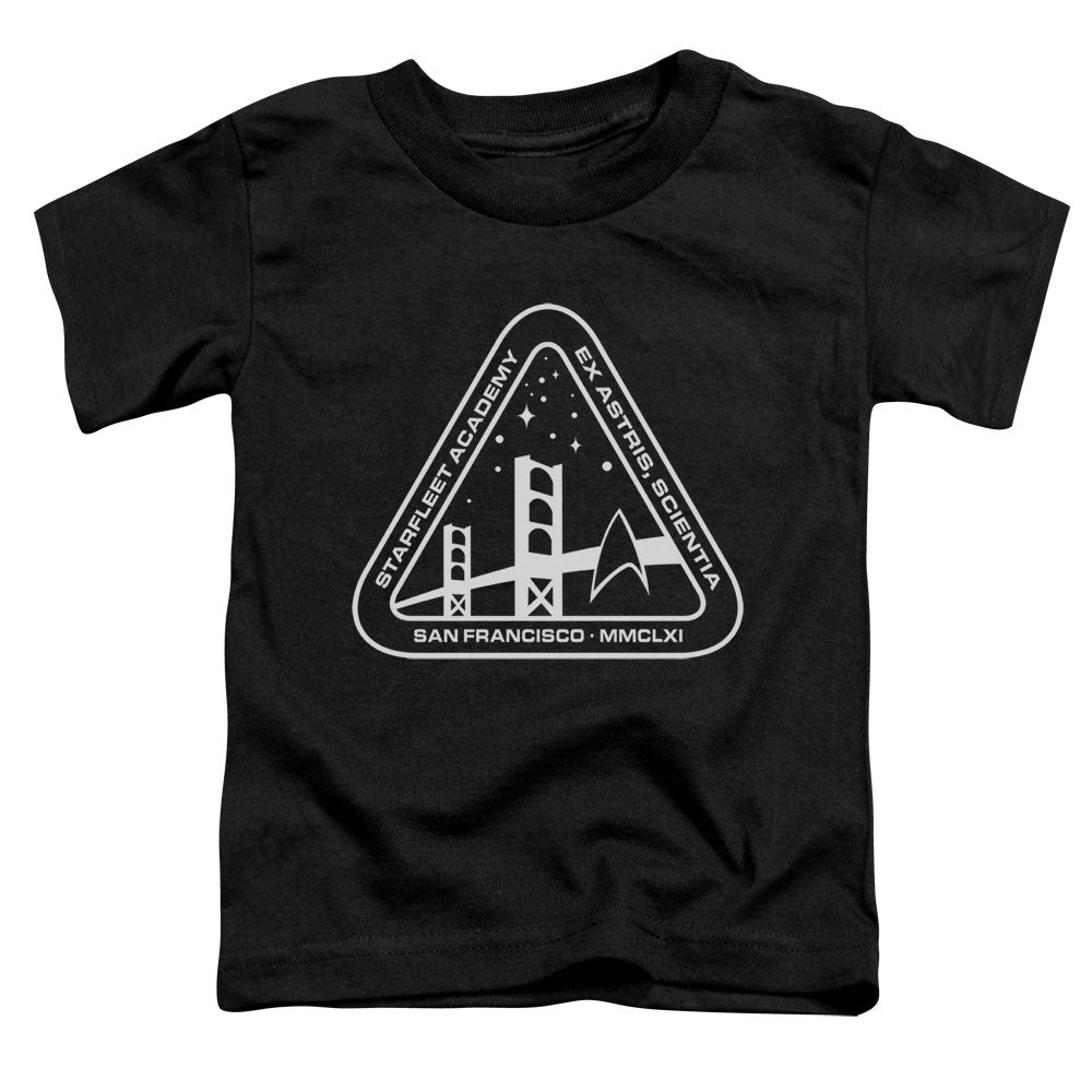 STAR TREK/WHITE ACADEMY LOGO - S/S TODDLER TEE - BLACK