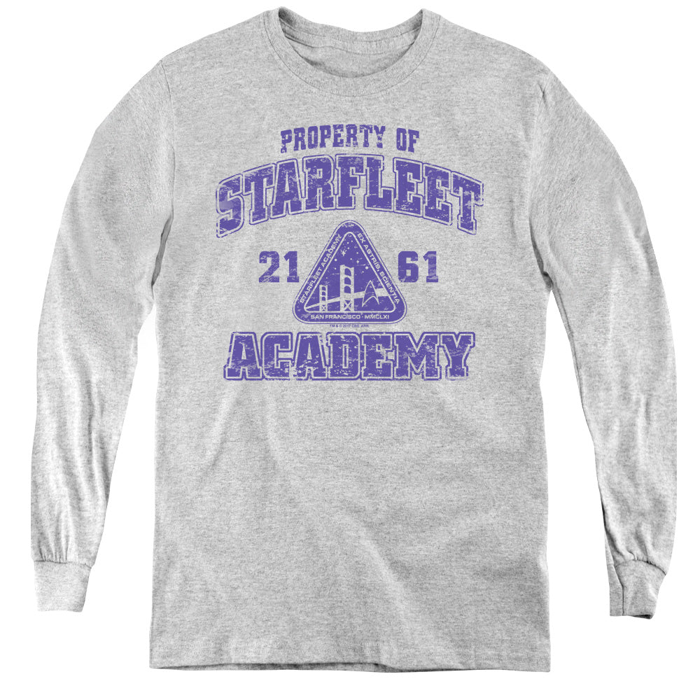 STAR TREK/OLD SCHOOL - YOUTH LONG SLEEVE TEE - ATHLETIC HEATHER