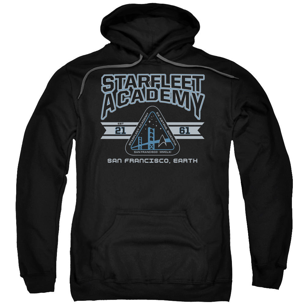 STAR TREK/STARFLEET ACADEMY EARTH - ADULT PULLOVER HOODIE - BLACK