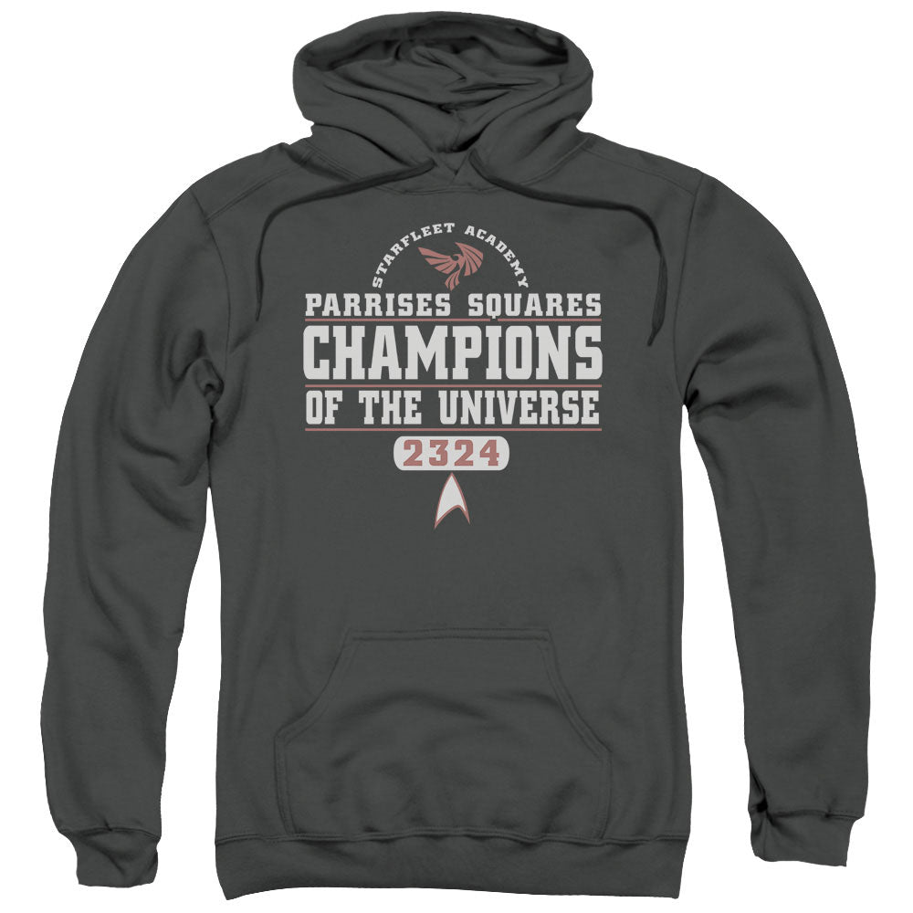 STAR TREK/CHAMPIONS - ADULT PULLOVER HOODIE - CHARCOAL