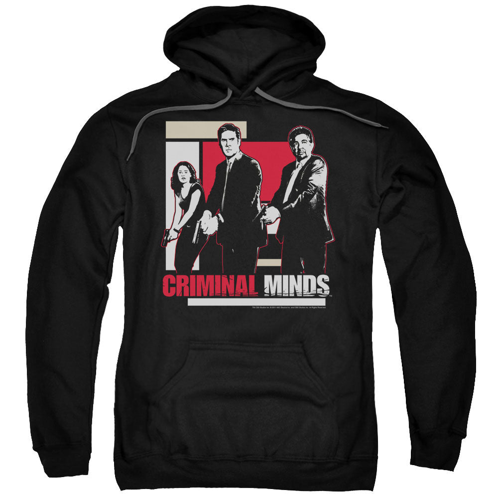 CRIMINAL MINDS/GUNS DRAWN - ADULT PULLOVER HOODIE - BLACK
