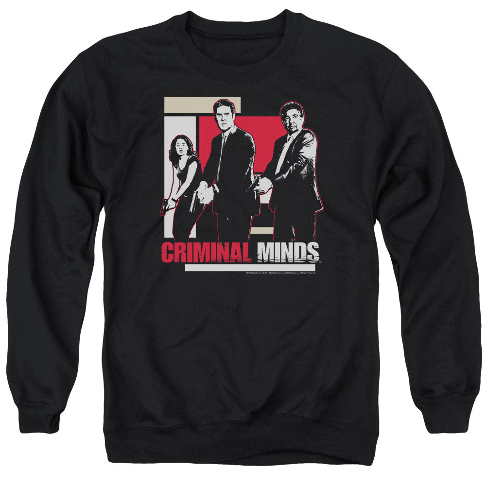 CRIMINAL MINDS/GUNS DRAWN - ADULT CREWNECK SWEATSHIRT - BLACK