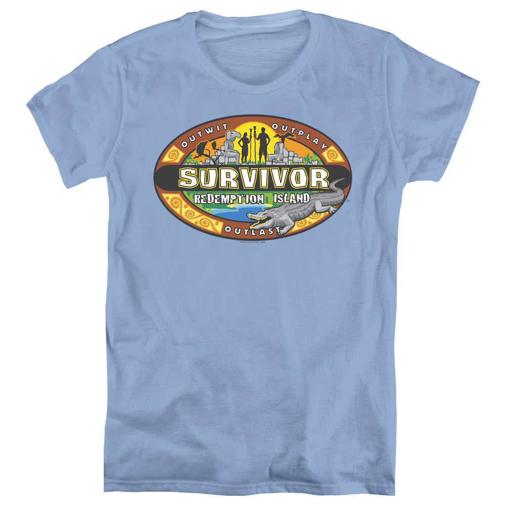 SURVIVOR/REDEMPTION ISLAND - S/S WOMENS TEE - CAROLINA BLUE