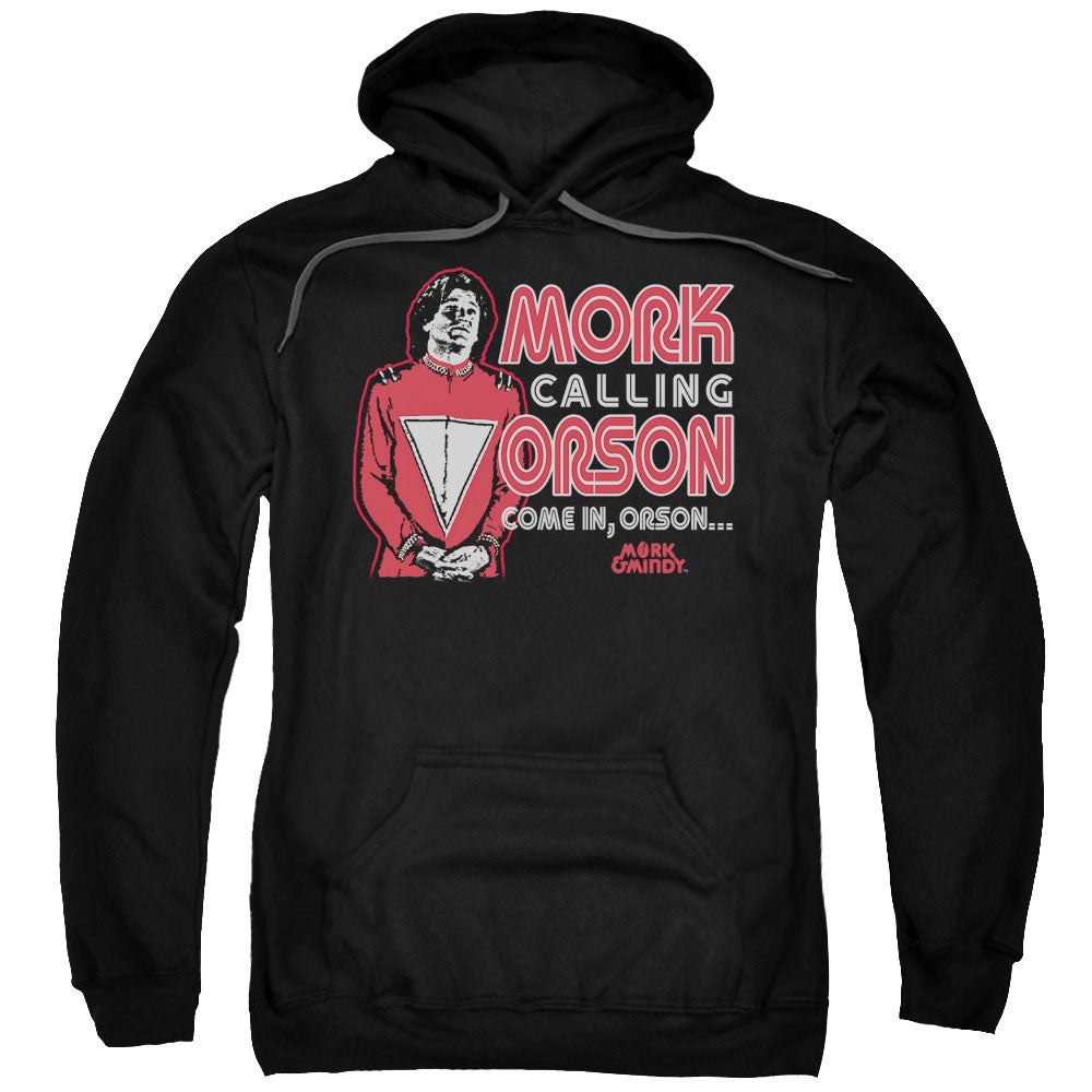 MORK &AMP; MINDY/MORK CALLING ORSON - ADULT PULLOVER HOODIE - BLACK