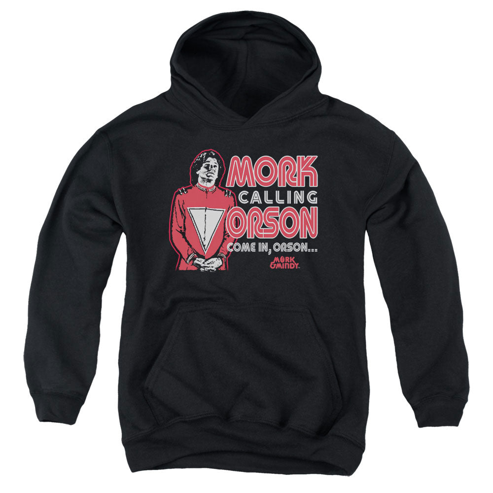 MORK & MINDY/MORK CALLING ORSON - YOUTH PULLOVER HOODIE - BLACK