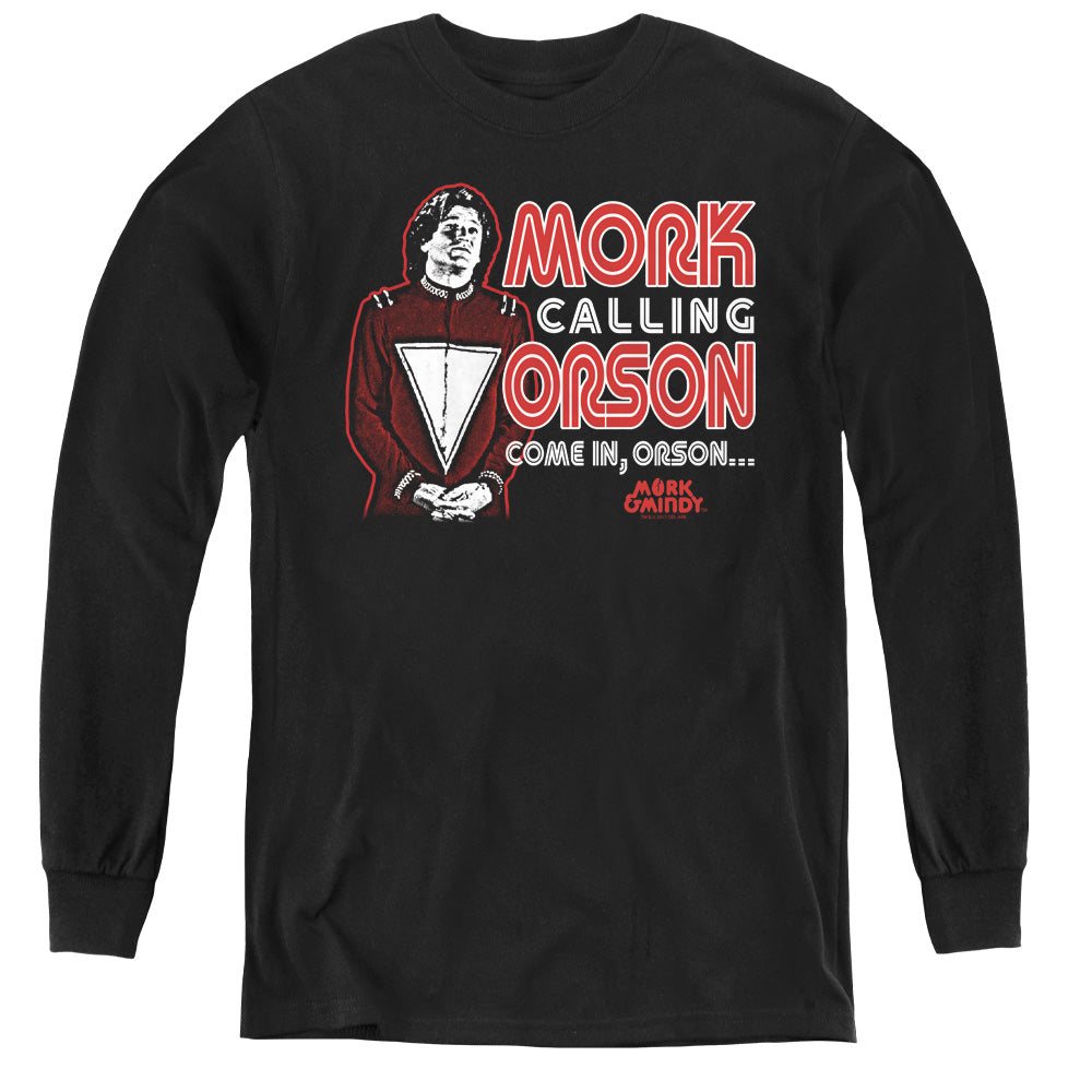 MORK & MINDY/MORK CALLING ORSON - YOUTH LONG SLEEVE TEE - BLACK