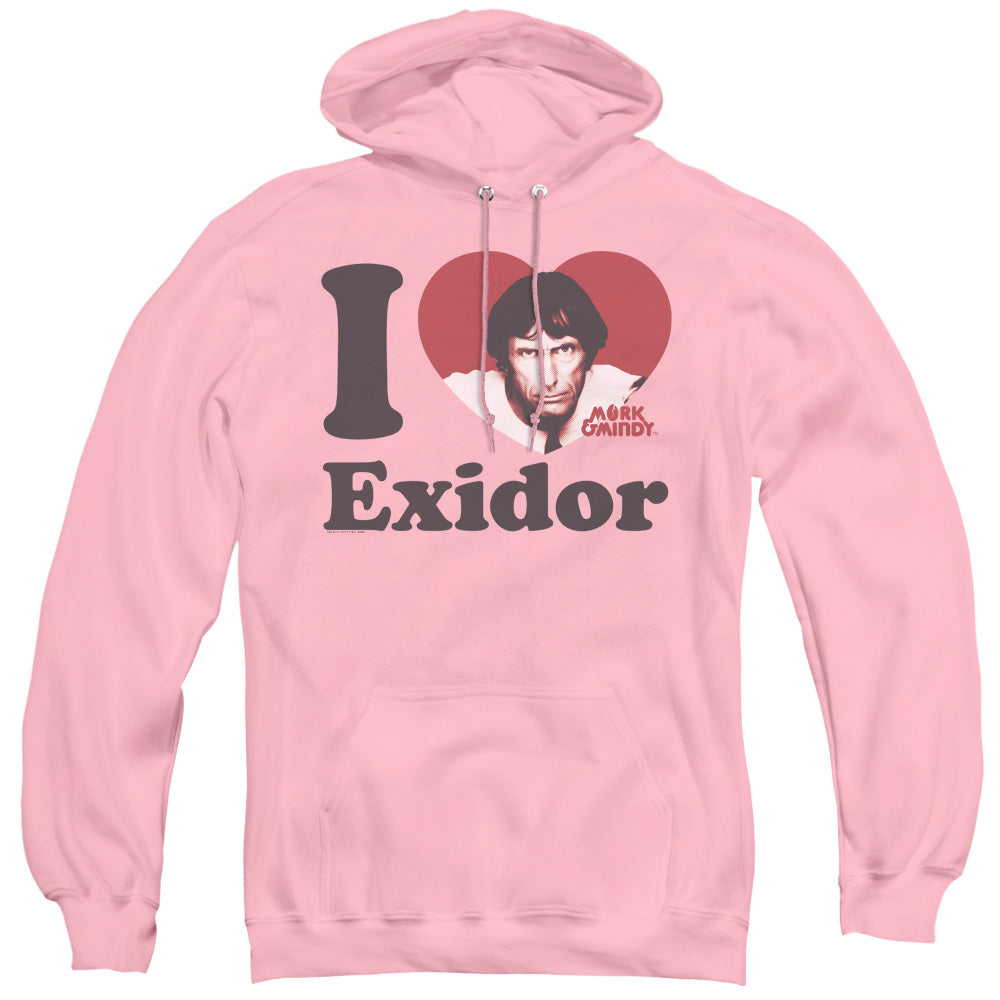 MORK & MINDY/I HEART EXIDOR - ADULT PULLOVER HOODIE - PINK