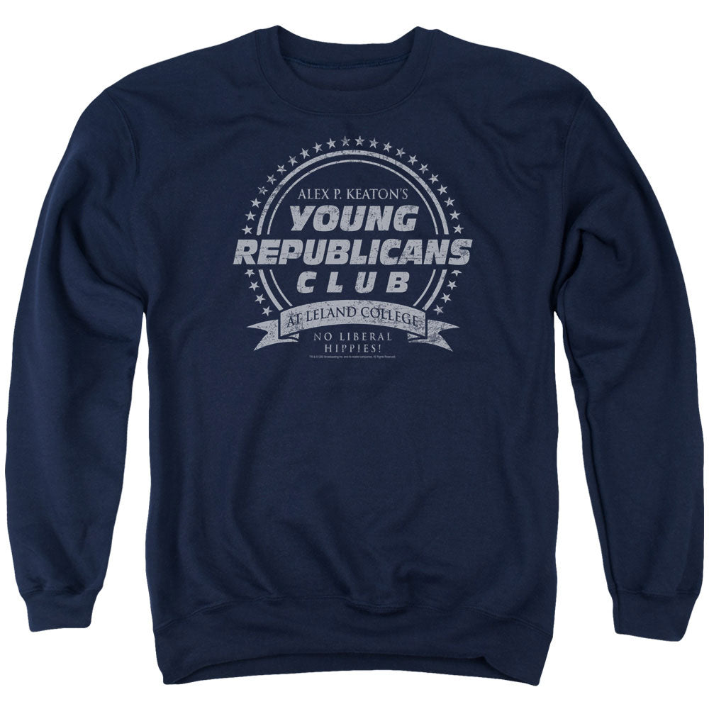 FAMILY TIES/YOUNG REPUBLICANS CLUB - ADULT CREWNECK SWEATSHIRT - NAVY