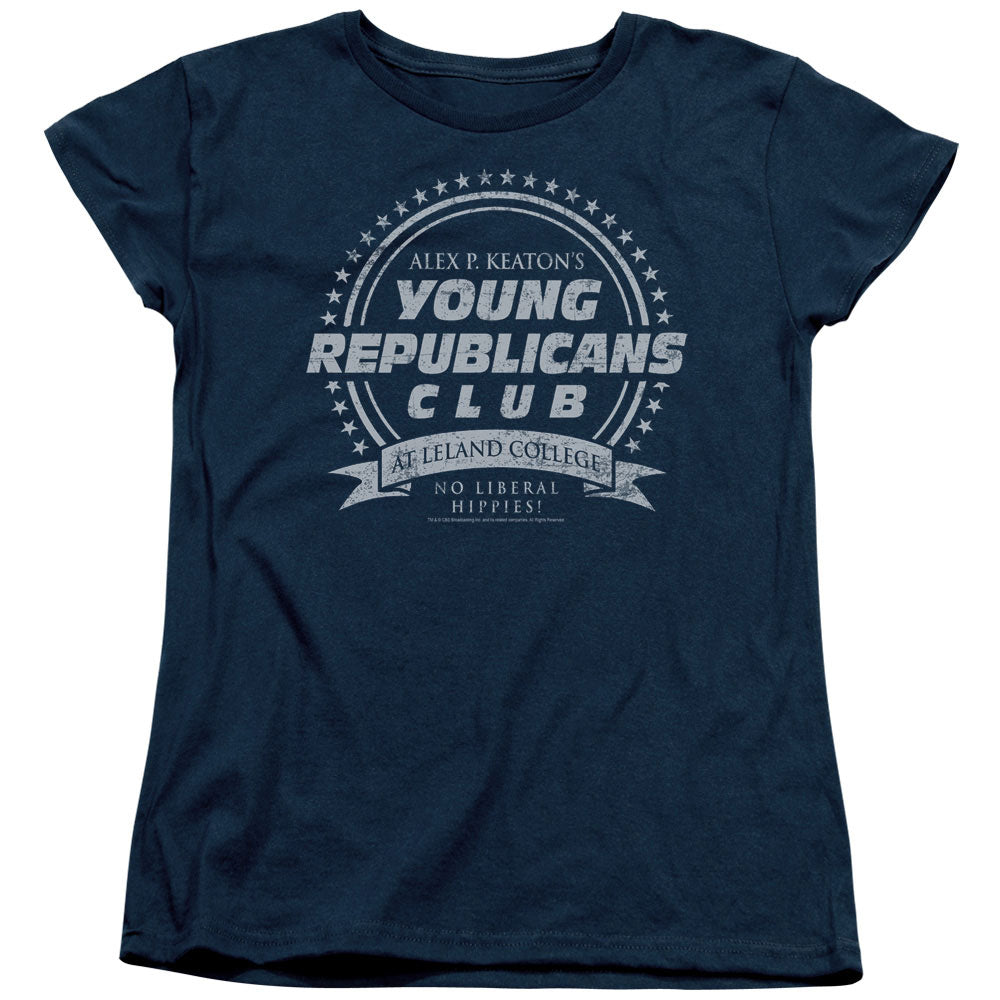 FAMILY TIES/YOUNG REPUBLICANS CLUB - S/S WOMENS TEE - NAVY