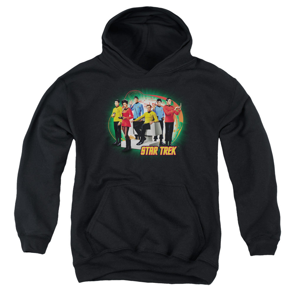 STAR TREK/ENTERPRISES FINEST - YOUTH PULLOVER HOODIE - BLACK