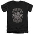 MIGHTY MOUSE/THE BIG CHEESE - S/S ADULT V-NECK 30/1 - BLACK