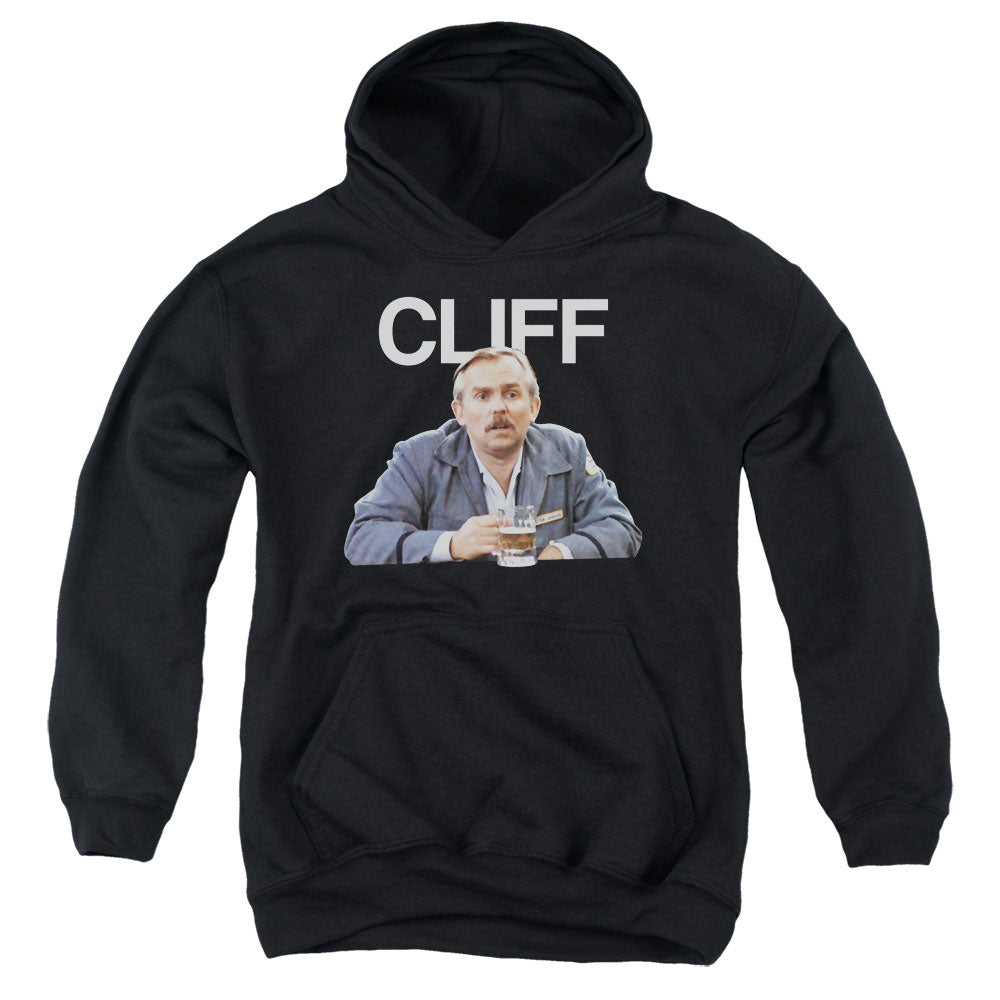 CHEERS/CLIFF - YOUTH PULLOVER HOODIE - BLACK