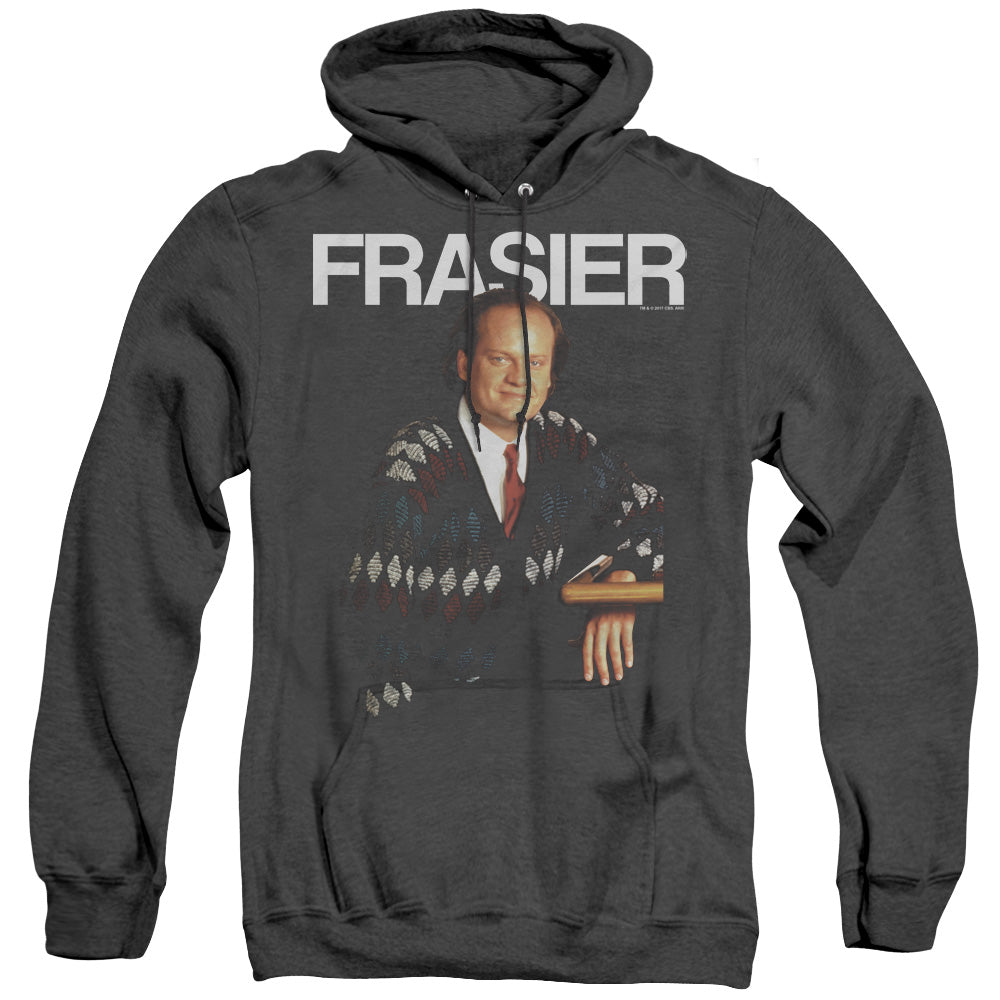 CHEERS/FRASIER - ADULT HEATHER HOODIE - BLACK